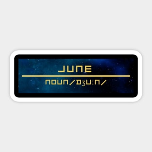 Word June Sticker